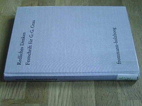 9783772808265: Redliches Denken: Festschrift für Gerd-Günther Grau zum 60. Geburtstag (German Edition)