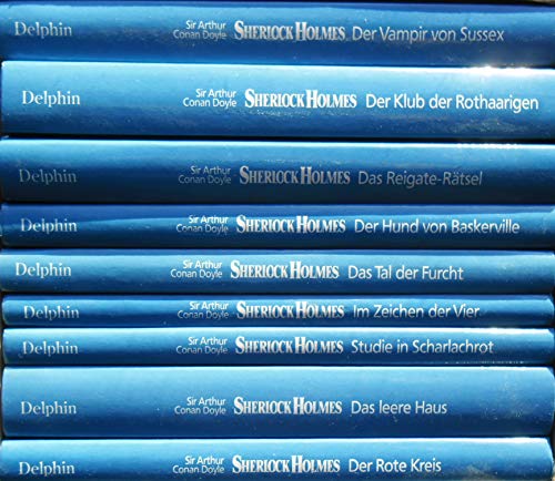 Beispielbild fr Sherlock Holmes. Das Gesamtwerk in 9 Bnden [Gebundene Ausgabe] Arthur Conan Doyle Band 1 : Studie in Scharlachrot, 141 S., Band 2 : Der Hund von Baskerville, 192 S., Band 3 : Der Klub der Rothaarigen und andere Detektivgeschichten, 335 S., Band 4 : Das Reigate-Rtsel und andere Detektivgeschichten, 286 S., Band 5 : Der Rote Kreis und andere Detektivgeschichten, 223 S., Band 6 : Der Vampir von Sussex und andere Detektivgeschichten, 285 S., Band 7 : Das leere Haus und andere Detektivgeschichten, 352 S., Band 8 : Das Tal der Furcht, 191 S., Band 9 : Im Zeichen der Vier zum Verkauf von BUCHSERVICE / ANTIQUARIAT Lars Lutzer