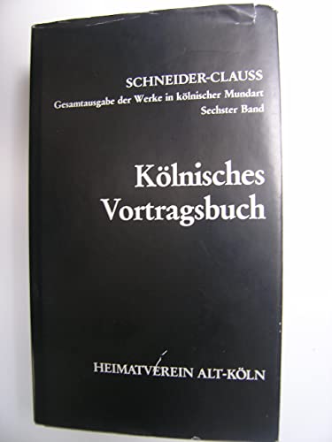 Stock image for Klnisches Vortragsbuch for sale by Buchhandlung Bcken