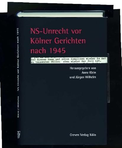 Beispielbild fr NS-Unrecht vor Klner Gerichten nach 1945 zum Verkauf von medimops