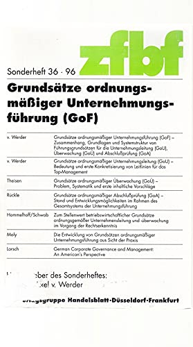 Beispielbild fr Grundstze ordnungsmiger Unternehmensfhrung (GoF). zum Verkauf von medimops