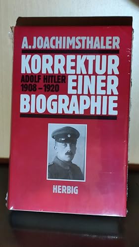 Imagen de archivo de Korrektur einer Biographie: Adolf Hitler 1908 - 1920 a la venta por medimops