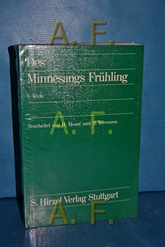 Beispielbild fr Des Minnesangs Frhling. Unter Benutzung der Ausgaben von Karl Lachmann und Moritz Haupt, Friedrich Vogt und Carl von Kraus. zum Verkauf von Buchhandlung&Antiquariat Arnold Pascher