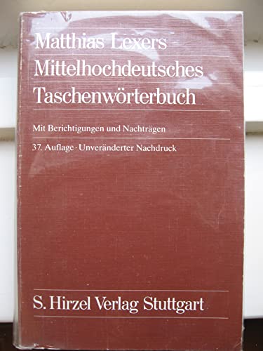 Stock image for Mittelhochdeutsches Taschenwrterbuch for sale by medimops