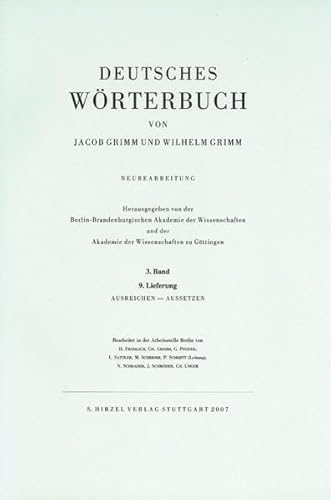 9783777614908: Grimm, Dt. Wrterbuch Neubearbeitung: Band III: Lieferung 9 Ausreichen - Aussetzen