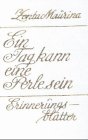 Beispielbild fr Ein Tag kann eine Perle sein. Erinnerungsbltter. zum Verkauf von Versandantiquariat  Rainer Wlfel