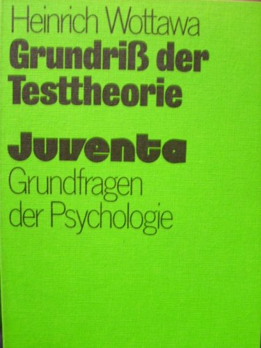 Beispielbild fr Grundriss der Testtheorie zum Verkauf von Antiquariat Walter Nowak