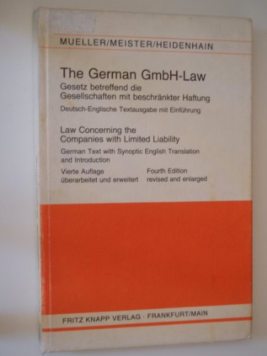 Stock image for GmbH: German Law Concerning Companies with Limited Liability for sale by medimops