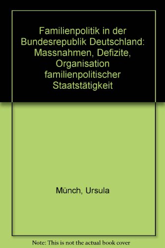 Beispielbild fr Familienpolitik in der Bundesrepublik Deutschland zum Verkauf von medimops