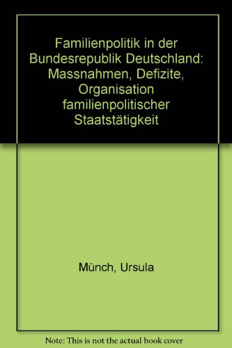 Stock image for Familienpolitik in der Bundesrepublik Deutschland for sale by medimops
