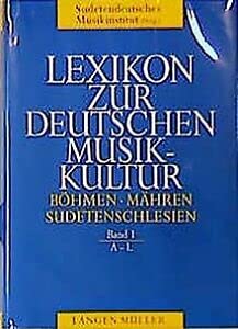 Lexikon zur deutschen Musikkultur: Böhmen, Mähren, Sudetenschlesien. Sudetendeutsches Musikinstitut (Hrsg.). Projektleitung Widmar Hader. Wiss. Projektleitung Klaus-Peter Koch. Übers. Torsten Fuchs .