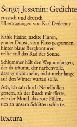 Gedichte. russisch und deutsch. 5. Tausend der Gesamtauflage - Jessenin, Sergej; Dedecius, Karl - Übertragung