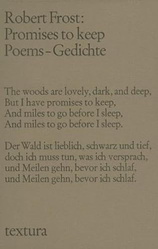 Beispielbild fr Promises to keep: Poems /Gedichte (textura) zum Verkauf von Norbert Kretschmann