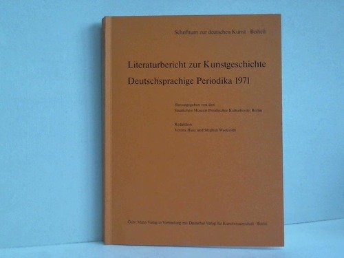 Beispielbild fr Literaturbericht zur Kunstgeschichte: Deutschsprachige Periodika 1971 zum Verkauf von Thomas Emig