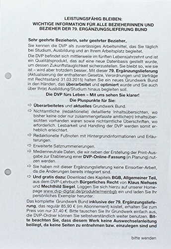 Beispielbild fr Deutsche Verwaltungspraxis. Bundesrechtliche Vorschriften. 79. Ergnzungslieferung zum Verkauf von Buchpark