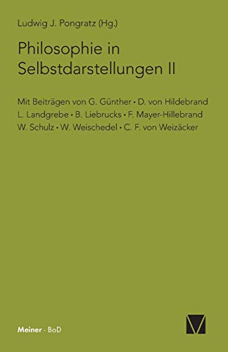 9783787303427: Philosophie in Selbstdarstellungen (German Edition)