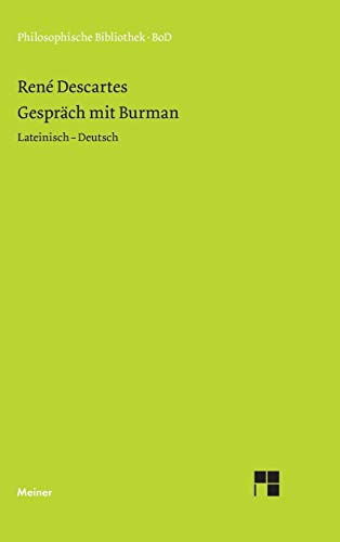 GesprÃ¤ch mit Burman (German Edition) (9783787305018) by Descartes, RenÃ©