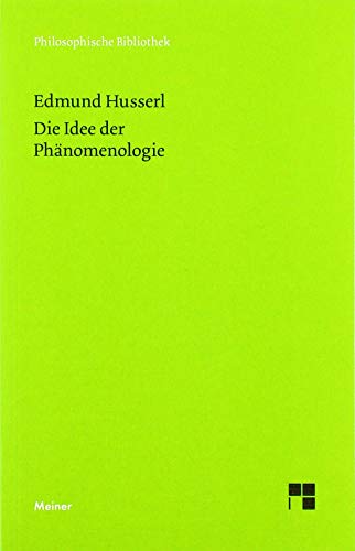 Stock image for Die Idee der Phnomenologie -Language: german for sale by GreatBookPrices