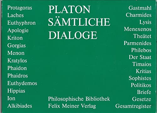 Platon Sämtliche Dialoge (Philosophische Bibliothek) (German Edition)