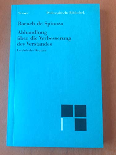 Beispielbild fr Philosophische Bibliothek, Bd.95a, Abhandlung ber die Verbesserung des Verstandes zum Verkauf von medimops