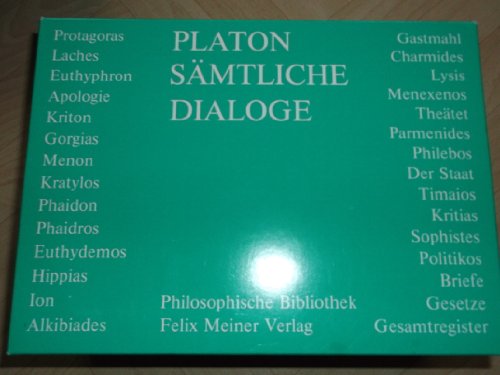 Philosophische Bibliothek, SÃ¤mtliche Dialoge, 7 Bde. (9783787311569) by Platon; Hildebrandt, Kurt; Ritter, Constantin; Schneider, Gustav; Apelt, Otto