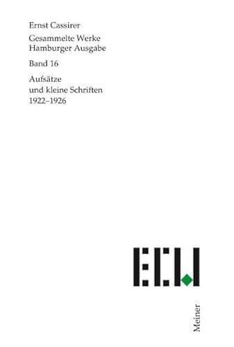 9783787314164: Gesammelte Werke. Hamburger Ausgabe / Aufstze und kleine Schriften 1922-1926