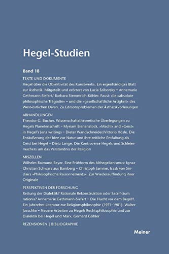 9783787314829: Hegel-Studien / Hegel-Studien Band 18 (1983)