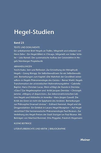 Stock image for Hegel-Studien Band 23 for sale by Recycle Bookstore