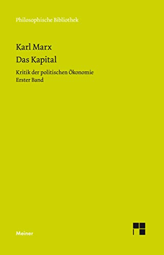 9783787319596: Das Kapital: Kritik der politischen konomie. Erster Band