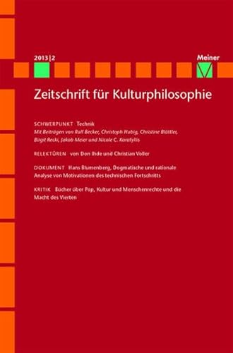 9783787326785: Technik: Zeitschrift fr Kulturphilosophie, Heft 2013/2