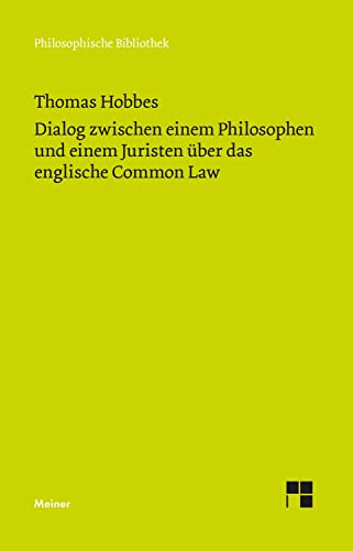 Beispielbild fr Dialog zwischen einem Philosophen und einem Juristen ber das englische Common Law zum Verkauf von Buchpark