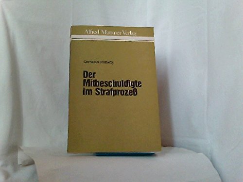 Stock image for Der Mitbeschuldigte im Strafprozess (German Edition) for sale by dsmbooks