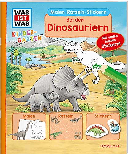 Beispielbild fr WAS IST WAS Kindergarten Malen Rtseln Stickern Bei den Dinosauriern. Malen, Rtseln, Stickern zum Verkauf von medimops