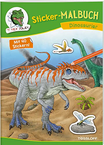 Imagen de archivo de Sticker-Malbuch Dinosaurier: 40 Sticker zum Gestalten von Bildern, Brotdosen & Co a la venta por Revaluation Books