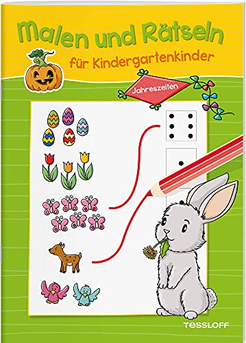 Imagen de archivo de Malen und Rtseln fr Kindergartenkinder. Jahreszeiten. Suchen, Zhlen, Zuordnen, Verbinden fr Kinder ab 3 Jahren -Language: german a la venta por GreatBookPrices