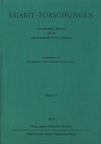 9783788706067: Ugarit-Forschungen, Band 11: Internationales Jahrbuch fur die Altertumskunde Syrien-Palastinas