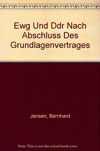 Beispielbild fr EWG und DDR nach Abschlu des Grundlagenvertrages. zum Verkauf von Vico Verlag und Antiquariat Dr. Otto