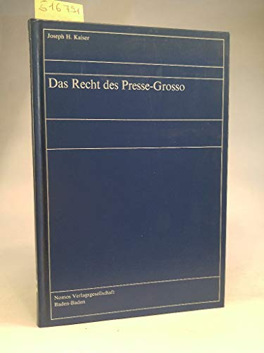Beispielbild fr Das Recht des Presse-Grosso zum Verkauf von CSG Onlinebuch GMBH