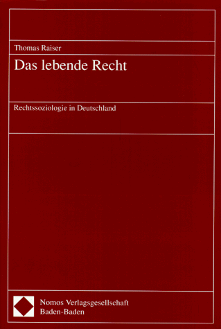 9783789038990: Das lebende Recht. Rechtssoziologie in Deutschland