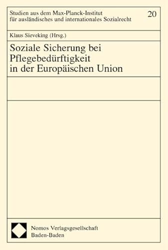 9783789054709: Soziale Sicherung bei Pflegebedrftigkeit in der Europischen Union: 20