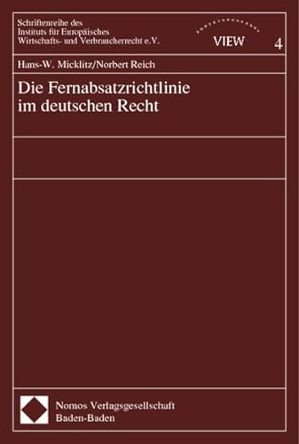 Beispielbild fr Die Fernabsatzrichtlinie im deutschen Recht zum Verkauf von medimops