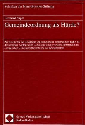Stock image for Gemeindeordnung als Hrde? for sale by Antiquariat  Werner Haschtmann