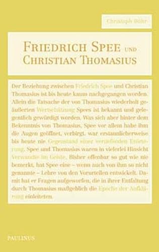9783790202243: Friedrich Spee und Christian Thomasius: ber Vernunft und Vorurteil