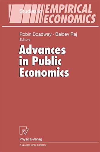 Imagen de archivo de Advances in Public Economics a la venta por Better World Books