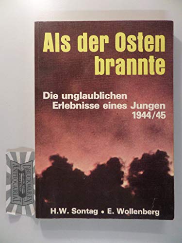 Beispielbild fr Als der Osten brannte. Die unglaublichen Erlebnisse eines Jungen 1944/45 zum Verkauf von Bernhard Kiewel Rare Books