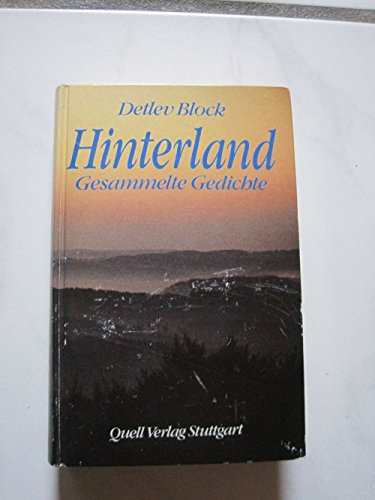 Beispielbild fr Hinterland. Gesammelte Gedichte zum Verkauf von medimops