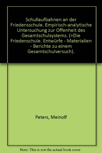 Beispielbild fr Schullaufbahnen an der Friedensschule, Bd 5 zum Verkauf von Versandantiquariat Felix Mcke