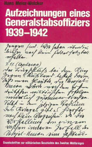Aufzeichnungen eines Generalstabsoffiziers 1939-1942