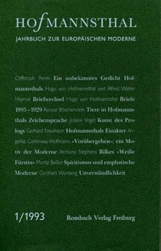 9783793090946: Hofmannsthal-Jahrbuch: Zur europischen Moderne