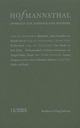 Beispielbild fr Hofmannsthal. Jahrbuch zur europischen Moderne 13/2005. zum Verkauf von ANTIQUARIAT BCHERBERG Martin Walkner
